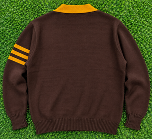 Iota Phi Theta Winter Solid Varsity Chenille Knit <b>Cardigan</b> Sweater Embroidered University Badge Sleeve Logo OEM ODM Factory - Product Image 2