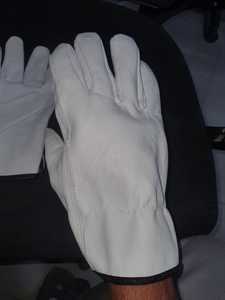 Gants de travail en cuir blanc de qualité supérieure Shanawar Gear Construction robuste Doigts flexibles Poignet sécurisé Anti-impact - Product Image 4