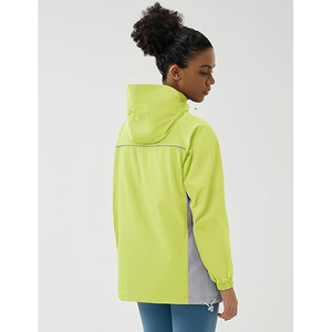 Chaqueta Cortavientos Verde Lima para Mujer, Impermeable, Plegable, con Capucha, Ropa Deportiva para Exteriores, Diseño en Contraste - Product Image 4