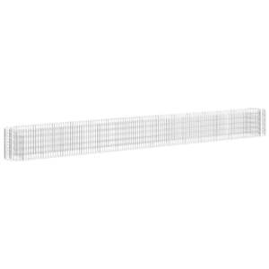 Bac à plantes surélevé en gabion 21,3 x 1,6 x 1,6 pouces en fer galvanisé argenté pour abris et rangements - Product Image 2