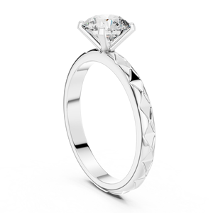 Anillo de Compromiso Solitario con Facetas Infinitas en Oro Blanco de 14K con Baño de Rodio, Diseño Moderno y Diamante - Product Image 3