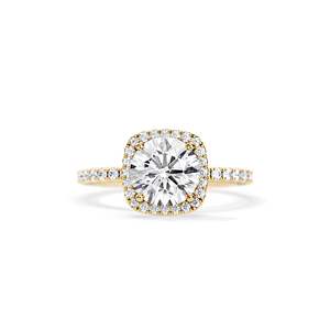 Women's 14K Gold Round Brilliant Cut Diamond Engagement Ring Prong Setting floral Style - Product Image 1