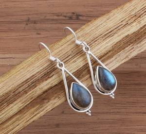Boucles d'oreilles pendantes en zircon naturel en gros, en argent sterling 925, faites à la main, avec pierres précieuses, bijoux de luxe unisexes pour fêtes - Product Image 5