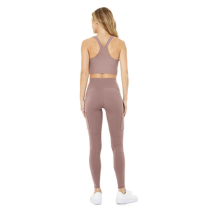 Women's Seamless Yoga Set 3-Piece High Waist <b>Leggings</b> <b>Pockets</b> Crew Neck Crop Top Full Length Solid Color Breathable Eco-Friendly - Product Image 4
