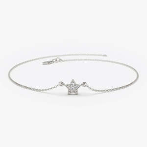 Beautiful Indian Rajasthani Style 925 Sterling Silver Gold Plated Designer Star <b>Charm</b> Bracelet With Moissanite Work Jewellery - Product Image 2