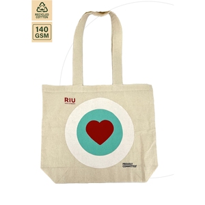 Sac fourre-tout de plage en coton avec logo personnalisé, 140 GSM, tissu naturel non laminé, 45x38x11cm, imprimé, réutilisable, vente en gros, OEM, ODM, marque privée - Product Image 1