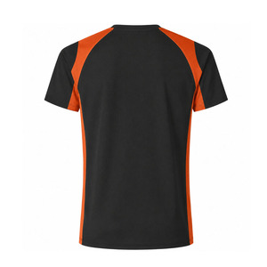 Camiseta de Manga Corta para Hombre, Color Negro y Naranja, Cuello Redondo, Corte Regular, Tejido de Punto, Estilo Casual, Talla Grande - Product Image 3