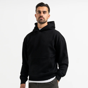 Sweat-shirt à capuche ample en coton épais pour homme, imprimé sur mesure, hiver, OEM - Product Image 1