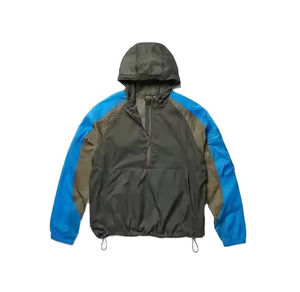 Chaquetas Personalizadas de Alta Calidad para Hombre, Estilo Urbano, Cortavientos, con Cierre Frontal, Bloques de Color, Ribetes Elásticos, 100% Nailon - Product Image 1