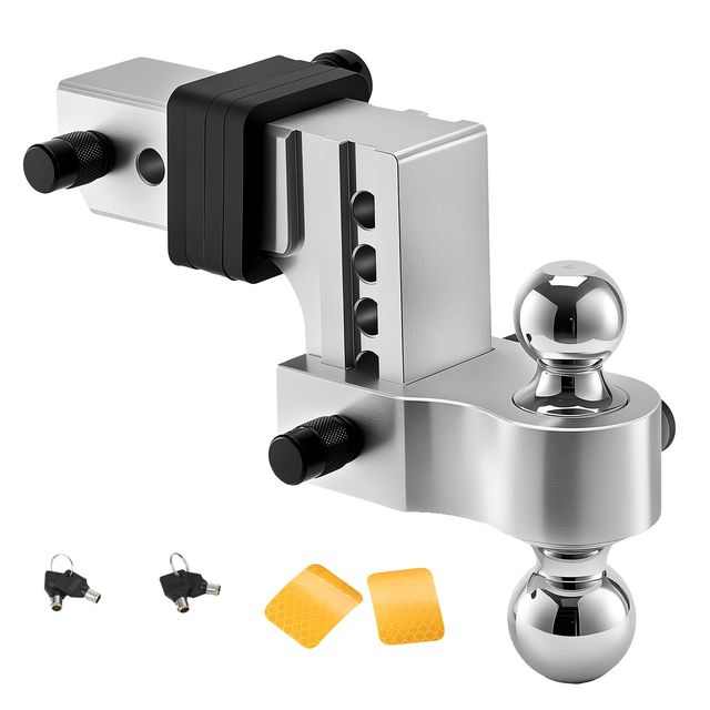 Adjustable Heavy Duty 4-Inch Drop Trailer Hitch Ball Mount Fitted for 2.5-Inch Receiver Aluminum Alloy Tow Hitch 2nd Version