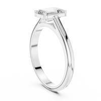 Bague de fiançailles solitaire en argent sterling avec émeraude et moissanite |   Bague de mariage classique solitaire pour femme