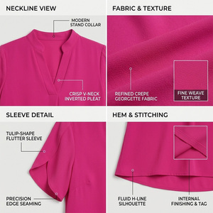 Chemise de golf sportive pour femme en gros, streetwear, sur mesure, en denim de haute qualité, écologique, coupe ajustée, boutonnée, séchage rapide, respirante - Product Image 6