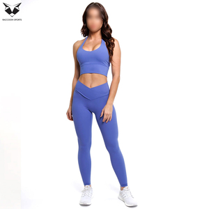 <b>Blue</b> Color Hot Selling OEM ODM Service With Own Design Premium Quality Easy To Wear Latest Simple Halter Neck Sports <b>Bra</b> - Product Image 2