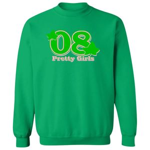 Sudadera Verde 08 con Estampado Gráfico de Chicas Bonitas, Cuello Redondo, Manga Larga, Puños Acanalados, Informal, de Felpa, para Mujer, Moda Urbana - Product Image 1