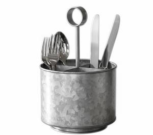 Porta cubiertos de metal de calidad creativa, diseño redondo atractivo, recipiente de almacenamiento de utensilios de cocina para encimera de cocina y mesa de comedor - Product Image 1