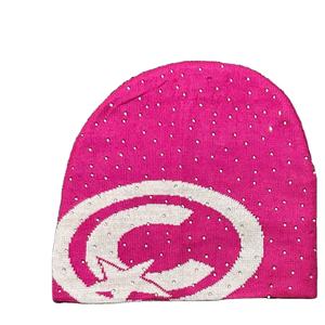 Rhinestone Trending Style Custom Crystal Rhinestone Winter <b>Knit</b> <b>Beanies</b> With Custom Design And Size Available <b>Beanie</b> - Product Image 1