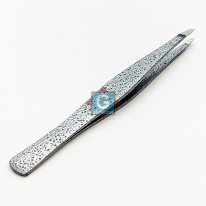 Pinzas de acero inoxidable con punta inclinada de diseño de piedra, estilo moderno y duradero, pinzas para cejas con punta inclinada - Product Image 5