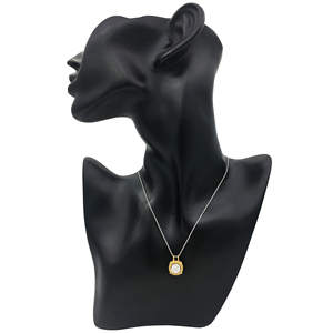 Collier pendentif Fleur Halo en diamant naturel taille Princesse et Marquise 0,98 carats, en argent sterling plaqué or, serti à griffes, tendance pour femme - Product Image 4