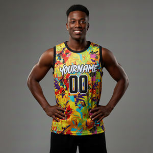 Maillot de basket-ball personnalisé OEM, respirant, imprimé en sublimation, en maille, unisexe, 100% polyester, design personnalisé, noms et numéros - Product Image 5