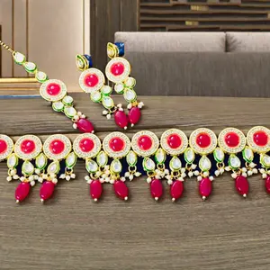 现成的DDP印度黄铜时尚珠宝，适合婚礼和传统服装的女性