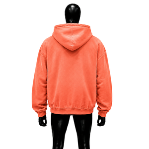 Sweat à capuche graphique unisexe Rouge Corail Ailes d'Ange, style vintage oversize streetwear, effet délavé, artistique, grammage lourd, mode - Product Image 2