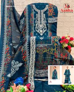 Nueva llegada de ropa étnica de alta calidad en algodón con estampado y bordado, conjunto Salwaar-Suit, proveedor de ropa étnica de la India. - Product Image 4