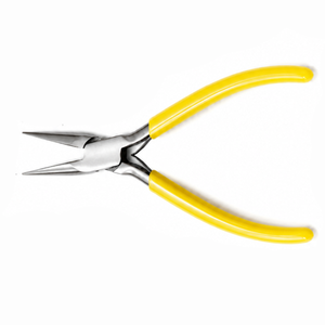Pince à bec triangulaire conique de haute précision en acier inoxydable avec poignée jaune pour la fabrication de bijoux, outils de bricolage, 128 mm - Product Image 1