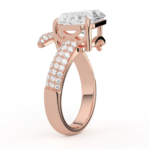 Bague Bypass Avant-Gardiste à Diamant Taillé Septangulaire, Sculpturale, Asymétrique, Multi-rangs, Micro-Pavé, Ouverte, Bijou Tendance - Product Image 4