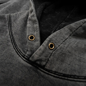 เสื้อฮู้ดดี้ผ้าฝ้าย 100% สกรีนโลโก้ตามสั่ง ทรงโอเวอร์ไซส์ แขนยาว สไตล์สตรีทแวร์ ล้างสีแบบแอซิดวอช สำหรับผู้ชาย - Product Image 4