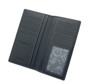 [Artículo Popular] Cartera Larga de Cuero Saffiano Castello, Unisex, para Hombre y Mujer, en Azul Marino, Gris, Verde y Negro - Product Image 3