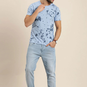 Camiseta de Manga Corta para Hombre, Color Azul Claro, Camuflaje, Cuello Redondo, Corte Ajustado, Diseño Transpirable, Sublimada - Product Image 2