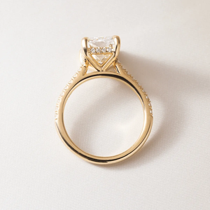 Anillo de Compromiso con Diamante Radiante Cultivado en Laboratorio de 3.50 CT, Halo Oculto, Certificado IGI - Product Image 5