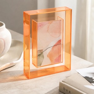 Cadre photo rectangulaire en acrylique transparent 4 couleurs, impression UV, incassable, étanche, sur pied, horizontal, pour table, moderne - Product Image 1