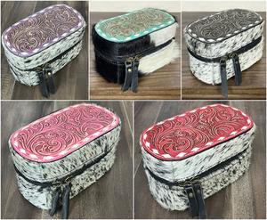 Boîte de rangement pour bijoux en cuir de vachette artisanal, portable, de luxe, sur mesure, pour bagues et colliers, organiseur de voyage pour bijoux - Product Image 5