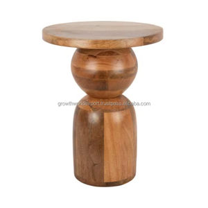 Mesa Auxiliar Moderna de Madera, Mesa Decorativa Compacta para Sala de Estar y Dormitorio, Taburete Decorativo de Madera Maciza, Mesa Auxiliar Pequeña - Product Image 1