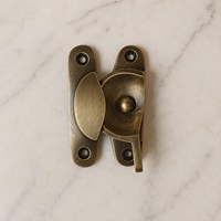 SHUBHAM Loquet de fenêtre en laiton massif, finition laiton antique, pour fenêtre à battant victorienne, quincaillerie pour fenêtre en bois