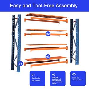 Heavy-Duty 4400 Lbs Garage Storage Metal <b>Shelving</b> <b>Units</b> 4-Level <b>Adjustable</b> Industrial Shelves for Your Home or Workshop - Product Image 3