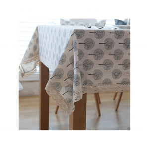 Mantel de mesa de árboles crema bordado 100% algodón personalizable 52x72 pulgadas reutilizable biodegradable elegante adición a cualquier configuración - Product Image 1