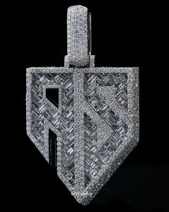 Pendentif Moissanite Personnalisé Sertie de Pierres, en Argent 925 Plaqué Or, Bijoux Hip Hop, Passe le Testeur de Diamant, Pendentif avec Logo Personnalisé - Product Image 5