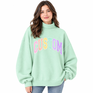 Buy Premium <b>Mock</b> Neck Short Set Women Oversized Custom Fashion Clothing Wholesale Casual Comfortable Outfit - Product Image 3