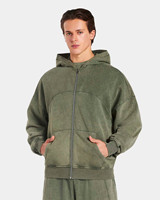 Survêtement vintage pour homme avec logo personnalisé, sweat à capuche zippé oversize délavé et pantalon de jogging, respirant, style streetwear
