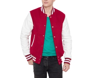 Blouson universitaire homme 2026, nouveau style personnalisé, en laine et cuir PU, respirant, en molleton de coton, col montant, style urbain pour le baseball - Product Image 3