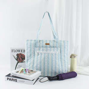 Customization <b>Large</b> Capacity Ladies Cute Bowtie Quilted Tote <b>Bag</b> Travel Cotton Cloth Quilting Grocery Shopping <b>Bag</b> - Product Image 5