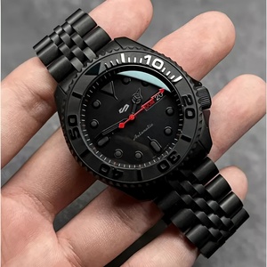 Montre Dropship High Vers Skx007 série SKX avec bracelet Jubilé noir, logo S, mouvement modifié et luminescence Gun Lume - Product Image 1