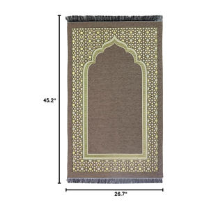 Tapis de prière doux, fabriqué à la machine, antidérapant, pour la maison et les voyages, design léger, usage quotidien, tapis de prière musulman classique avec rembourrage doux - Product Image 6