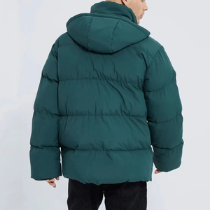 Custom Logo Men's Hooded Puffer Jacket Oversized Winter <b>Bubble</b> <b>Coat</b> Windproof Warm Cotton Padded Outdoor Outerwear - Product Image 5