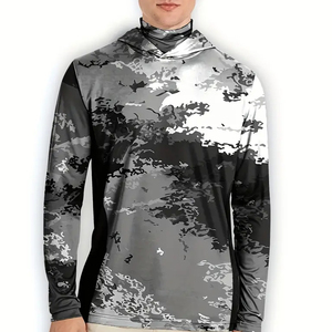 Sudadera de Pesca para Hombre con Capucha y Protección Solar de Secado Rápido, Camisa con Mangas para Canotaje o Pesca con Caña, UPF 50+, Tallas Grandes - Product Image 2