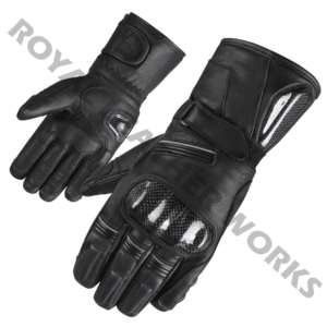 Gants de moto d'hiver en cuir véritable doublés pour hommes, noirs, de luxe, personnalisables, pour la conduite, vente en gros - Product Image 4