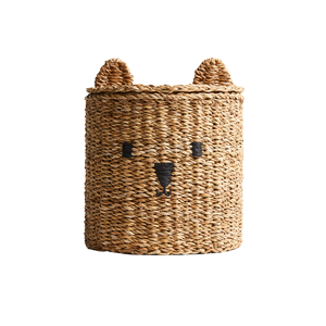 Cesta de Almacenamiento de Mimbre con Tapa, Diseño Minimalista con Animales, Organizador Tejido Decorativo para Sala de Estar o Cuarto de Niños, de Vietnam - Product Image 1