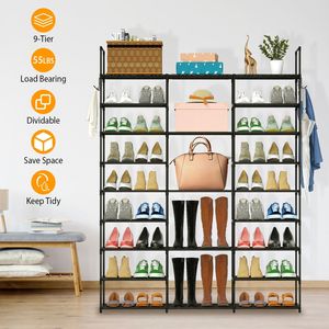 Scarpiera in Metallo a 9 Ripiani, Autoportante, Grande Capacità 50-55 Paia, Organizzatore e Scaffale per Scarpe - Product Image 5